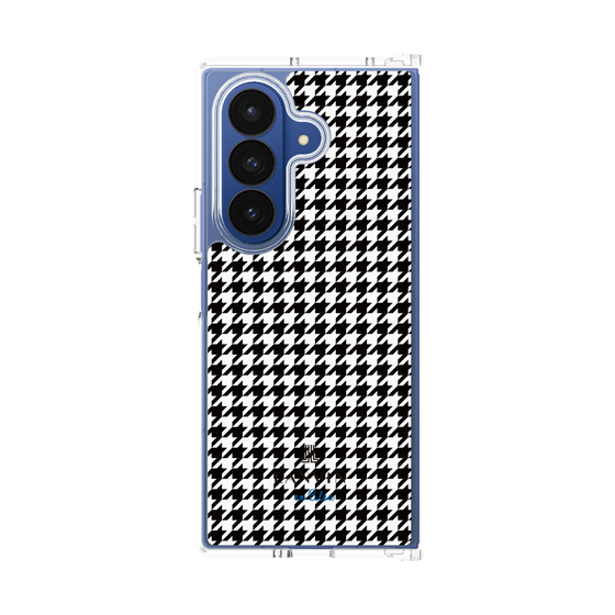 クリアケース［ Houndstooth Pattern Black with LANVIN en Bleu logo- ランバン 千鳥格子柄 ブラック ］