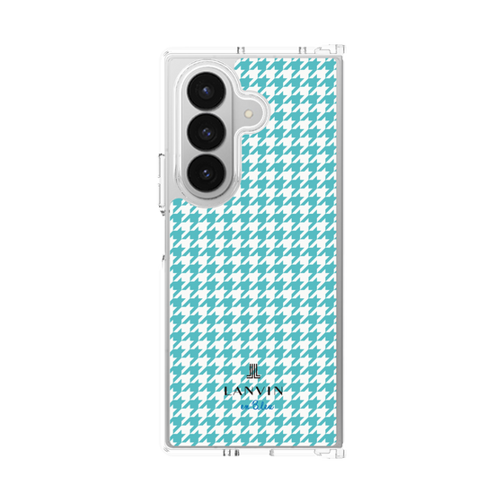 クリアケース［ Houndstooth Pattern Blue with LANVIN en Bleu logo- ランバン 千鳥格子柄 ブルー ］