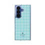 クリアケース［ Houndstooth Pattern Blue with LANVIN en Bleu logo- ランバン 千鳥格子柄 ブルー ］