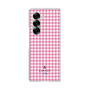 クリアケース［ Houndstooth Pattern Pink with LANVIN en Bleu logo- ランバン 千鳥格子柄 ピンク ］