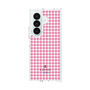 クリアケース［ Houndstooth Pattern Pink with LANVIN en Bleu logo- ランバン 千鳥格子柄 ピンク ］
