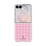 クリアケース［ Houndstooth Pattern Pink with LANVIN en Bleu logo- ランバン 千鳥格子柄 ピンク ］