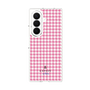 クリアケース［ Houndstooth Pattern Pink with LANVIN en Bleu logo- ランバン 千鳥格子柄 ピンク ］