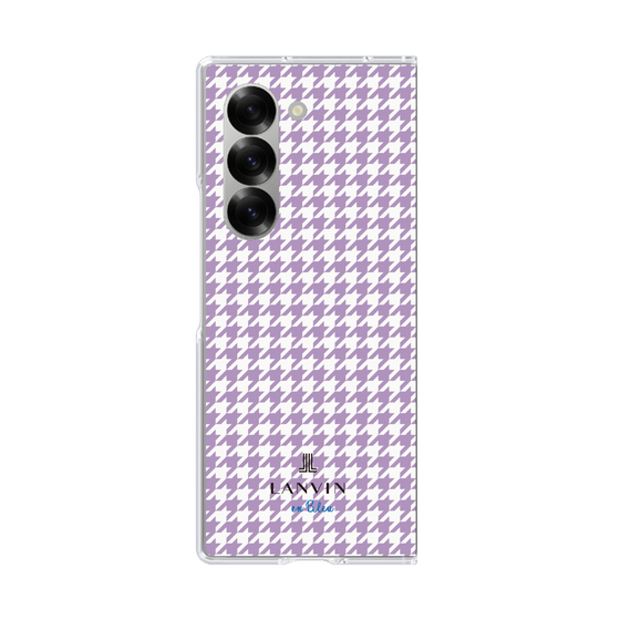 クリアケース［ Houndstooth Pattern Purple -with LANVIN en Bleu logo ランバン 千鳥格子柄 パープル ］