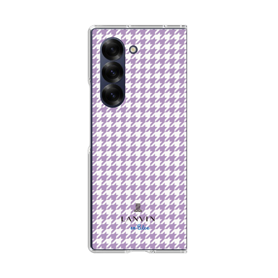 クリアケース［ Houndstooth Pattern Purple -with LANVIN en Bleu logo ランバン 千鳥格子柄 パープル ］