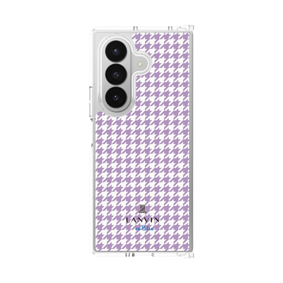 クリアケース［ Houndstooth Pattern Purple -with LANVIN en Bleu logo ランバン 千鳥格子柄 パープル ］