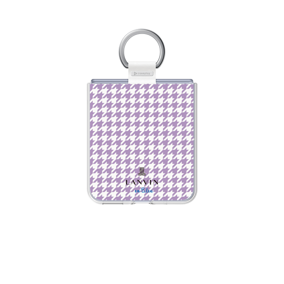 クリアケース［ Houndstooth Pattern Purple -with LANVIN en Bleu logo ランバン 千鳥格子柄 パープル ］