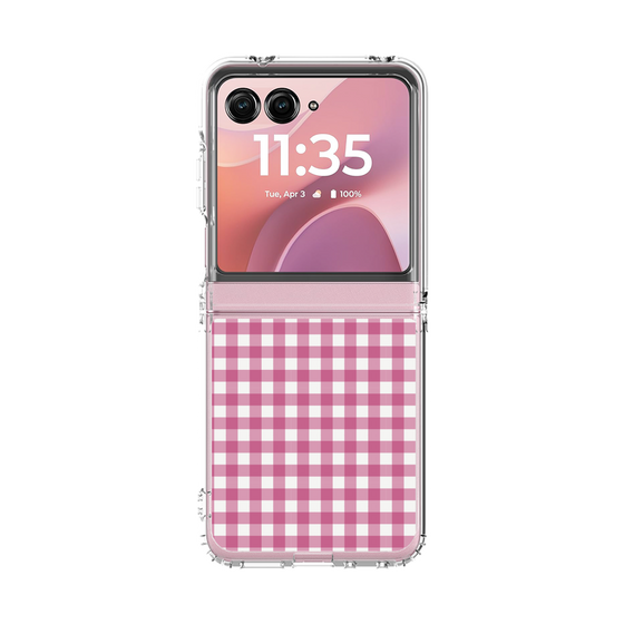 クリアケース［ Checkered Pink - ギンガムチェック ピンク ］