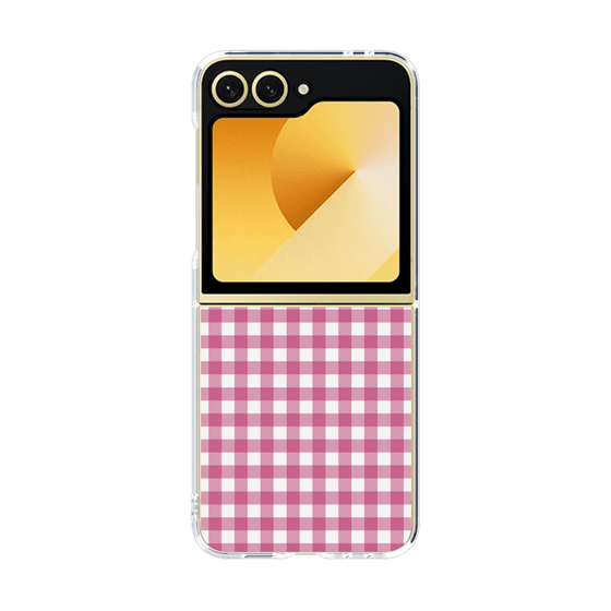 クリアケース［ Checkered Pink - ギンガムチェック ピンク ］