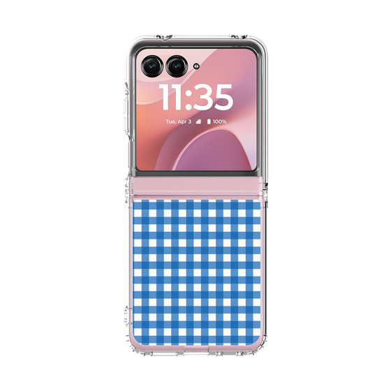 クリアケース［ Checkered Blue - ギンガムチェック ブルー ］