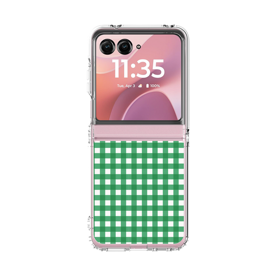 クリアケース［ Checkered Green - ギンガムチェック グリーン ］