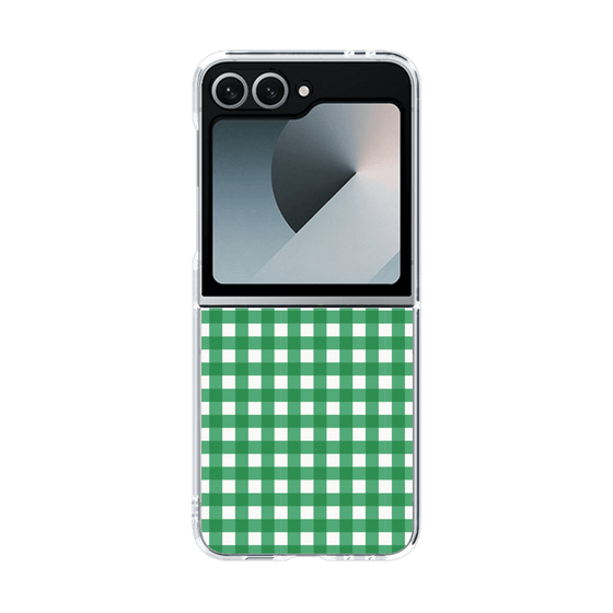 クリアケース［ Checkered Green - ギンガムチェック グリーン ］