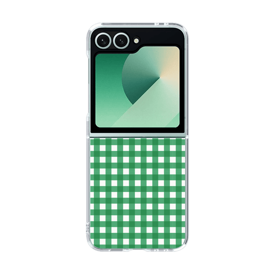 クリアケース［ Checkered Green - ギンガムチェック グリーン ］