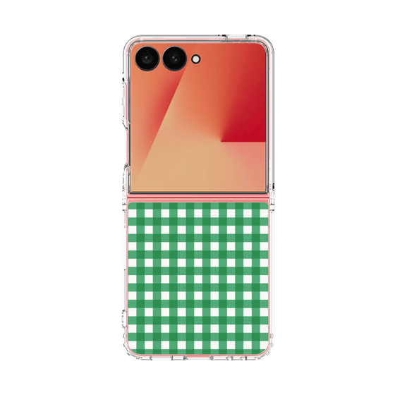 クリアケース［ Checkered Green - ギンガムチェック グリーン ］