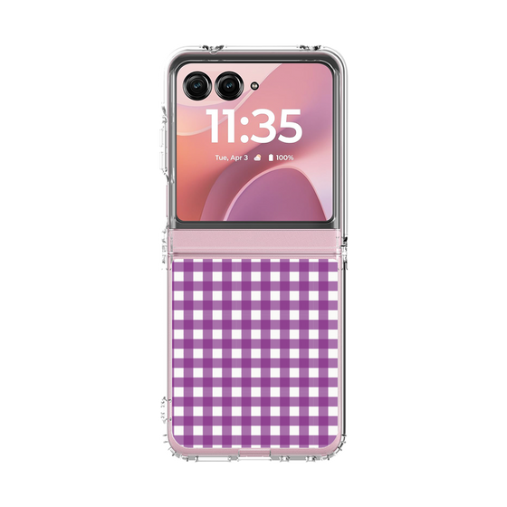 クリアケース［ Checkered Purple - ギンガムチェック パープル ］
