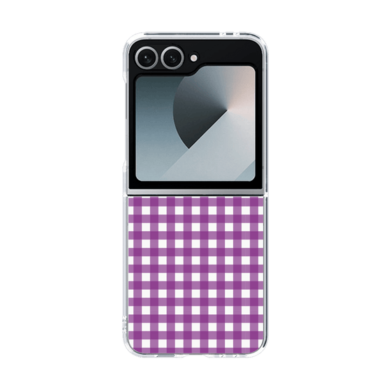 クリアケース［ Checkered Purple - ギンガムチェック パープル ］
