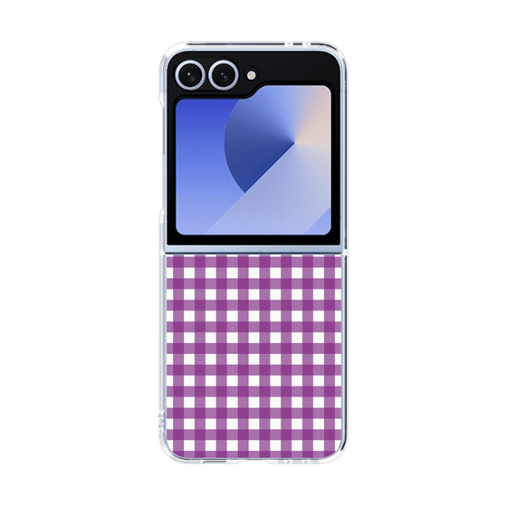 クリアケース［ Checkered Purple - ギンガムチェック パープル ］