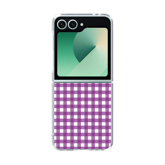 クリアケース［ Checkered Purple - ギンガムチェック パープル ］