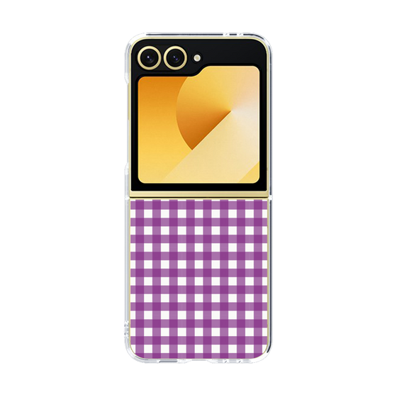 クリアケース［ Checkered Purple - ギンガムチェック パープル ］