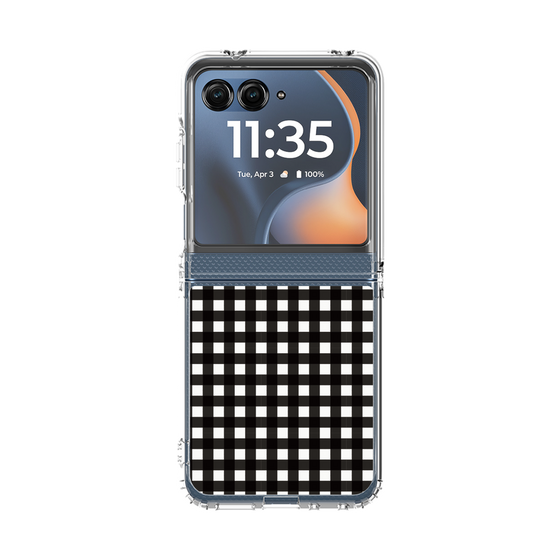 クリアケース［ Checkered Purple - ギンガムチェック ブラック ］