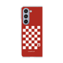 クリアケース［ Racing checkered flag Red - レーシングチェッカーフラッグ レッド ］