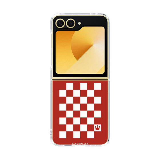 クリアケース［ Racing checkered flag Red - レーシングチェッカーフラッグ レッド ］