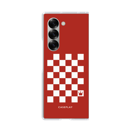 クリアケース［ Racing checkered flag Red - レーシングチェッカーフラッグ レッド ］