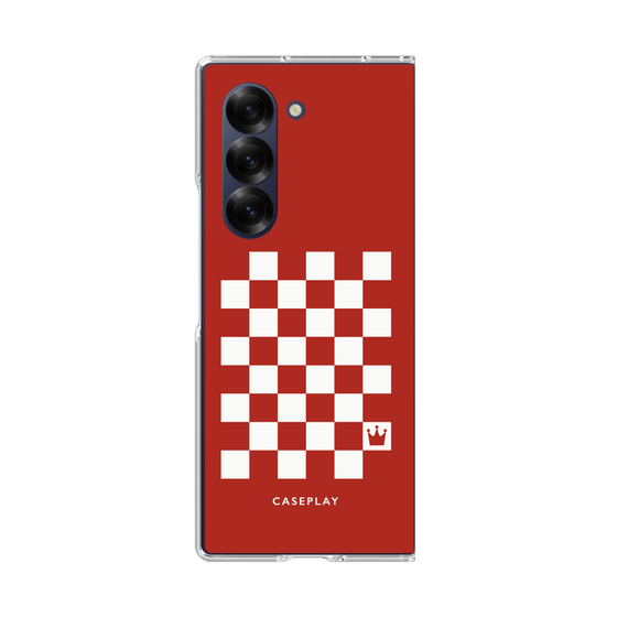 クリアケース［ Racing checkered flag Red - レーシングチェッカーフラッグ レッド ］