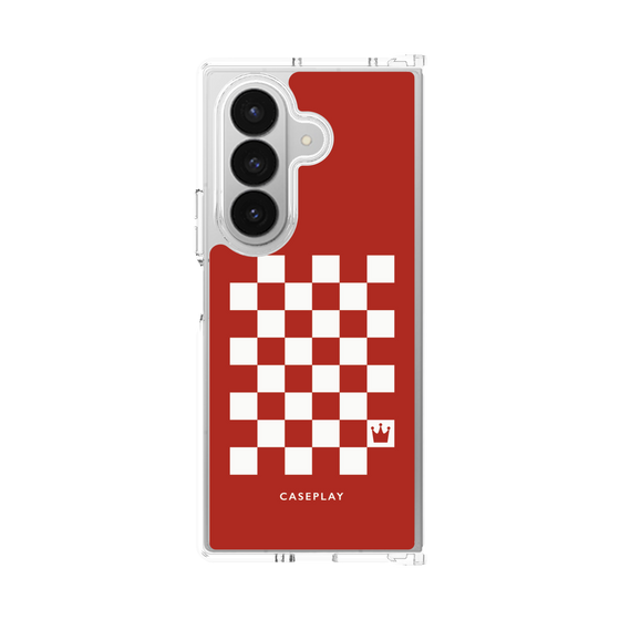 クリアケース［ Racing checkered flag Red - レーシングチェッカーフラッグ レッド ］