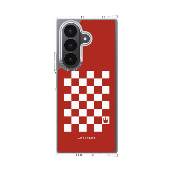 クリアケース［ Racing checkered flag Red - レーシングチェッカーフラッグ レッド ］