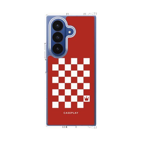 クリアケース［ Racing checkered flag Red - レーシングチェッカーフラッグ レッド ］