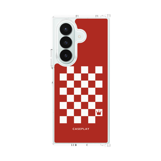 クリアケース［ Racing checkered flag Red - レーシングチェッカーフラッグ レッド ］