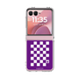 クリアケース［ Racing checkered flag Purple - レーシングチェッカーフラッグ パープル ］