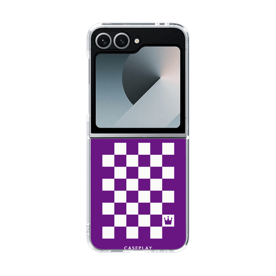 クリアケース［ Racing checkered flag Purple - レーシングチェッカーフラッグ パープル ］