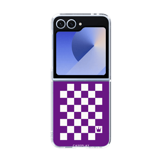 クリアケース［ Racing checkered flag Purple - レーシングチェッカーフラッグ パープル ］