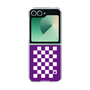 クリアケース［ Racing checkered flag Purple - レーシングチェッカーフラッグ パープル ］