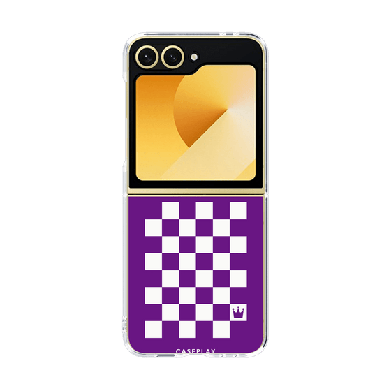 クリアケース［ Racing checkered flag Purple - レーシングチェッカーフラッグ パープル ］