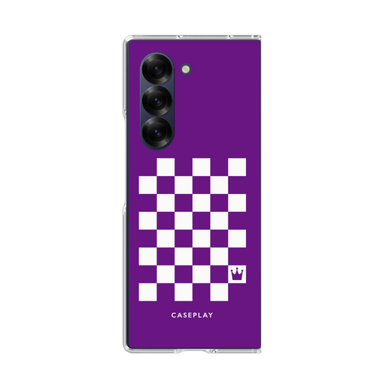 クリアケース［ Racing checkered flag Purple - レーシングチェッカーフラッグ パープル ］