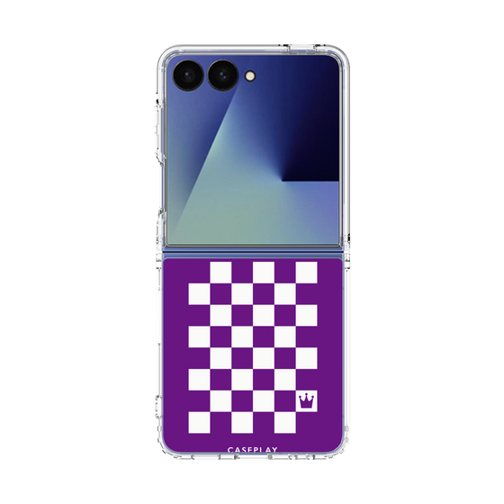 クリアケース［ Racing checkered flag Purple - レーシングチェッカーフラッグ パープル ］