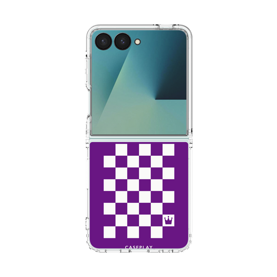クリアケース［ Racing checkered flag Purple - レーシングチェッカーフラッグ パープル ］