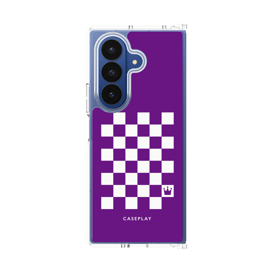 クリアケース［ Racing checkered flag Purple - レーシングチェッカーフラッグ パープル ］