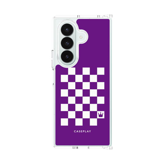 クリアケース［ Racing checkered flag Purple - レーシングチェッカーフラッグ パープル ］