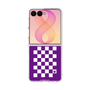 クリアケース［ Racing checkered flag Purple - レーシングチェッカーフラッグ パープル ］