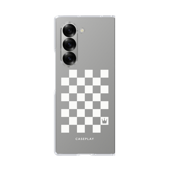 クリアケース［ Racing checkered flag White - レーシングチェッカーフラッグ ホワイト ］