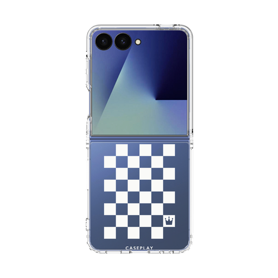 クリアケース［ Racing checkered flag White - レーシングチェッカーフラッグ ホワイト ］