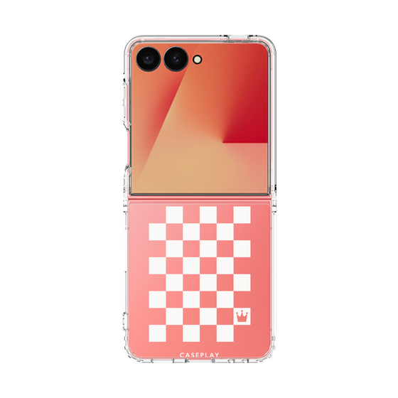 クリアケース［ Racing checkered flag White - レーシングチェッカーフラッグ ホワイト ］