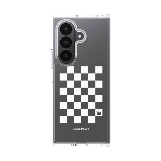 クリアケース［ Racing checkered flag White - レーシングチェッカーフラッグ ホワイト ］