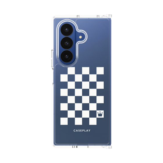 クリアケース［ Racing checkered flag White - レーシングチェッカーフラッグ ホワイト ］