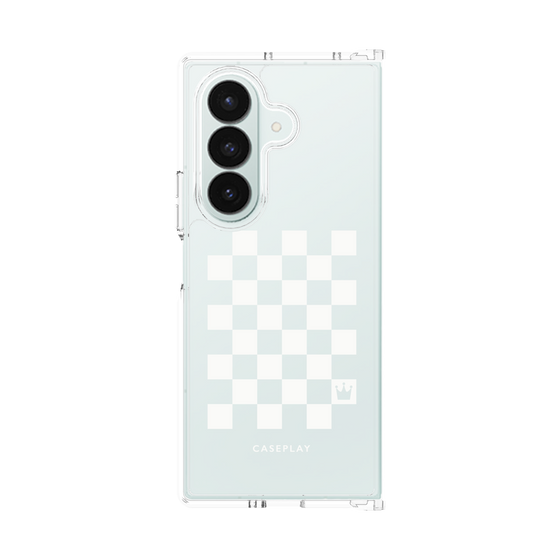 クリアケース［ Racing checkered flag White - レーシングチェッカーフラッグ ホワイト ］