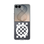クリアケース［ Racing checkered flag White - レーシングチェッカーフラッグ ホワイト ］